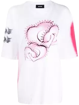 Футболка с графичным принтом We11done, белый