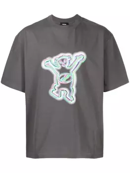 Футболка с графичным принтом We11done, серый