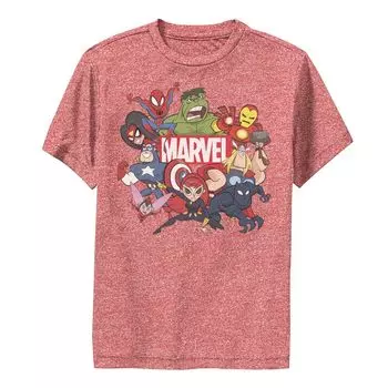 Футболка с графикой для мальчиков 8–20 лет, с изображением Мстителей Marvel, экшн-коллажа, группового снимка, выступления Marvel
