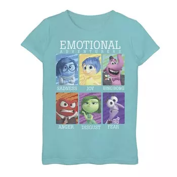 Футболка с графикой «Ежегодник «Эмоциональные приключения» для девочек 7–16 лет Disney/Pixar» Disney / Pixar, цвет Tahi Blue