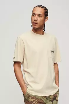 Футболка с графикой и мотивом татуировки Superdry, бежевый