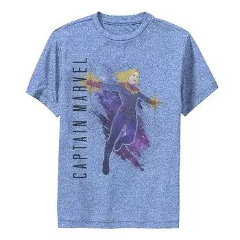Футболка с графикой «Marvel Avengers Endgame» для мальчиков 8–20 лет «Капитан Марвел Галактика Paint Performance» Marvel