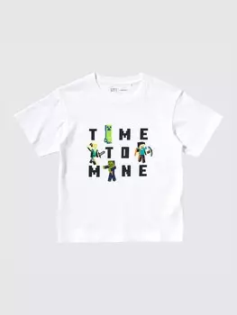 Футболка с графикой minecraft ut Uniqlo, цвет 00 белый
