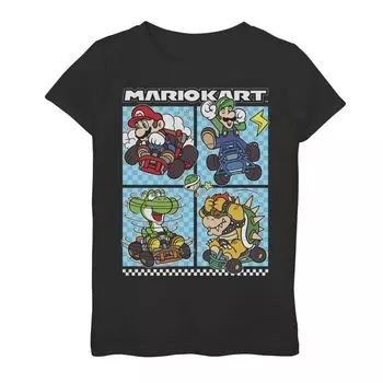 Футболка с графикой Nintendo Mario Kart Mario Luigi Yoshi Bowser Group для девочек 7–16 лет Licensed Character