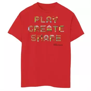 Футболка с графикой Nintendo Super Mario Maker 2 Play Create Share для мальчиков 8–20 лет Licensed Character