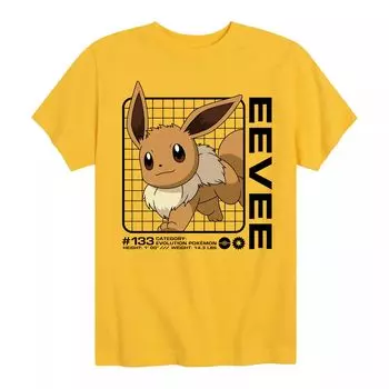 Футболка с графикой Pokemon Eevee Stats для мальчиков 8–20 лет Licensed Character, желтый