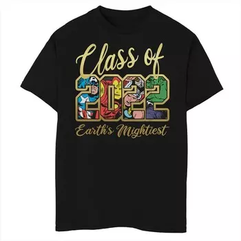 Футболка с графикой «Самый могущественный на Земле» в стиле ретро комиксов Marvel 2022 для мальчиков 8–20 лет, черный