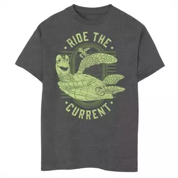 Футболка с графикой The Current для мальчиков 8–20 лет, Disney Pixar, День Земли в поисках Немо, поездка на черепахе Disney
