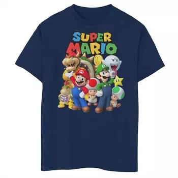 Футболка с групповым фото персонажей Super Mario Bros для мальчиков 8–20 лет Licensed Character
