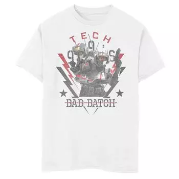 Футболка с групповым портретом Star Wars The Bad Batch Tech для мальчиков 8–20 лет Licensed Character