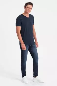 Футболка с хлопком и шпицем Ombre, синий