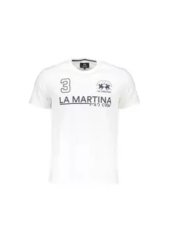 Футболка с хлопковым логотипом La Martina, белый
