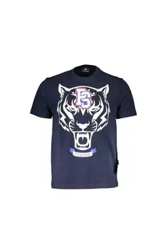 Футболка с хлопковым принтом-логотипом Plein Sport, синий