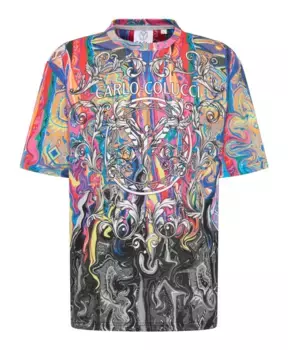 Футболка с художественным принтом Carlo Colucci, мультиколор