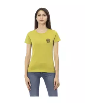 Футболка с художественным принтом спереди Trussardi, зеленый