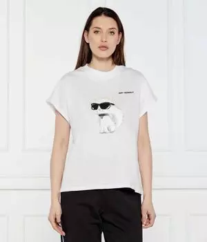 Футболка с иконкой акварель Loose fit Karl Lagerfeld, белый