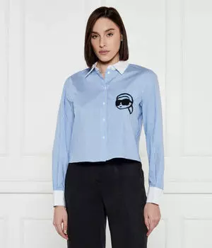 Футболка с иконой Cropped fit Karl Lagerfeld, синий