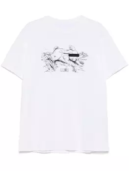 Футболка с иллюстрацией и принтом MM6 Maison Margiela, белый