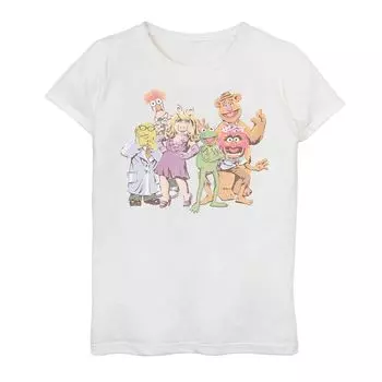 Футболка с иллюстрированным графическим изображением для девочек 7–16 лет, групповая фотография кукол Диснея Disney