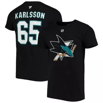 Футболка с именем и номером Fanatics Branded San Jose Sharks, черный