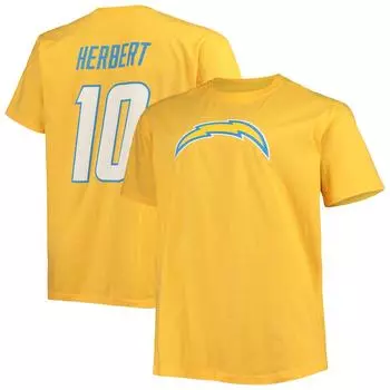 Футболка с именем и номером Fanatics Branded Los Angeles Chargers, золотой