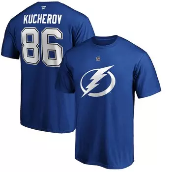 Футболка с именем и номером Fanatics Branded Tampa Bay Lightning, синий