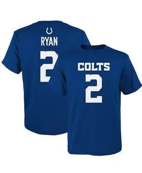 Футболка с именем и номером игрока Big Boys Matt Ryan Royal Indianapolis Colts Mainliner Outerstuff