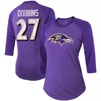 Футболка с именем и номером Majestic Threads Baltimore Ravens, фиолетовый