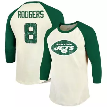Футболка с именем и номером Majestic Threads New York Jets, кремовый