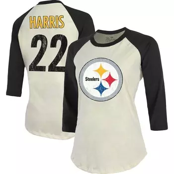 Футболка с именем и номером Majestic Threads Pittsburgh Steelers, кремовый