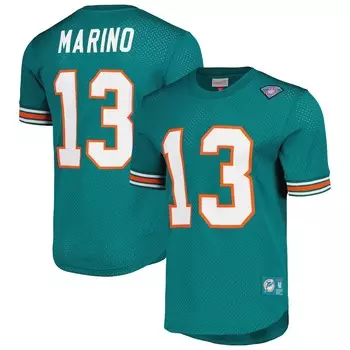 Футболка с именем и номером Mitchell & Ness Miami Dolphins, аква