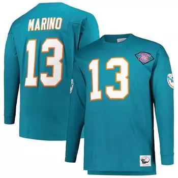 Футболка с именем и номером Mitchell & Ness Miami Dolphins, аква