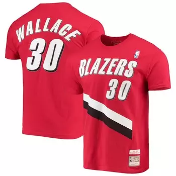 Футболка с именем и номером Mitchell & Ness Portland Trail Blazers, красный