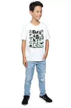 Футболка с инфографическим плакатом Elf, белый