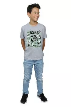 Футболка с инфографическим плакатом Elf, серый