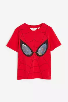 Футболка с интерактивным мотивом H&M, красный