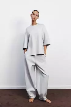 Футболка с интерлоком ZARA, цвет Ice