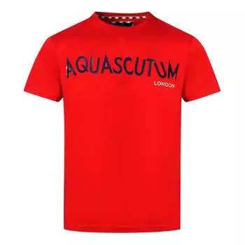 Футболка с искаженным логотипом it Aquascutum, красный