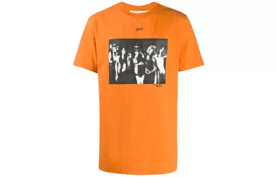 Футболка с изображением аэрозольной краски Off-White, оранжевый
