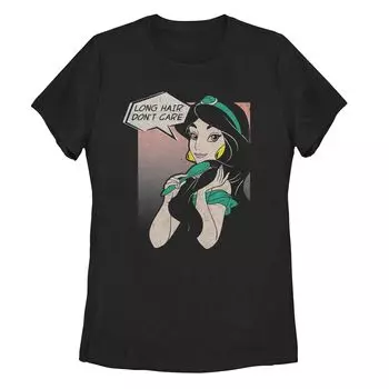 Футболка с изображением Аладдина Жасмина для юниоров Диснея «Длинные волосы не волнуют» Disney