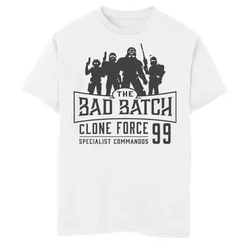 Футболка с изображением эмблемы Bad Batch для мальчиков 8–20 лет «Звездные войны» Clone Force Bad Batch Star Wars