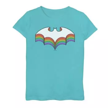 Футболка с изображением эмблемы DC Comics Batman Pride Drop Shadow для девочек 6–16 лет Licensed Character