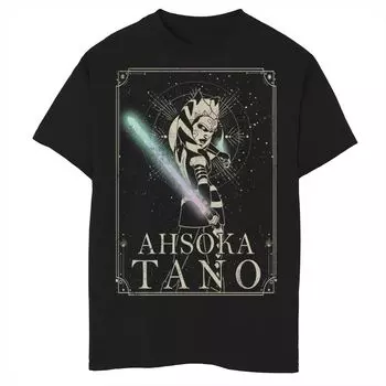 Футболка с изображением Асоки Тано и небесного портрета для мальчиков 8–20 лет «Звездные войны: Войны клонов» Star Wars