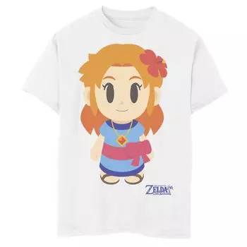 Футболка с изображением аватара Nintendo Legend Of Zelda Links Awakening Marin для мальчиков 8–20 лет в стиле портрета Licensed Character, белый