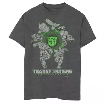 Футболка с изображением автоботов и значков Husky Transformers Rise Of The Beasts для мальчиков 8–20 лет Licensed Character