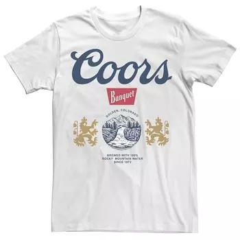 Футболка с изображением банкета Big & Tall Miller Coors Golden Coors COlorado Licensed Character, белый