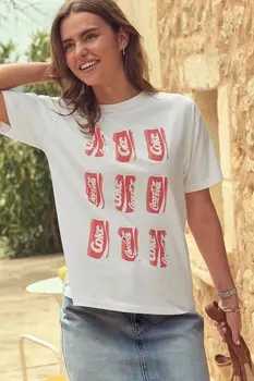 Футболка с изображением банки с лицензией Coca Cola Next, белый