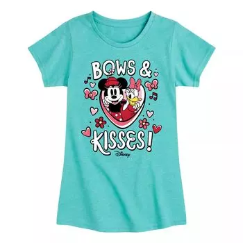 Футболка с изображением бантов и поцелуев Disney's Minnie Mouse для девочек 7–16 лет Licensed Character