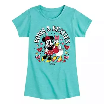 Футболка с изображением бантов и сердечек Disney's Minnie Mouse для девочек 7–16 лет Licensed Character
