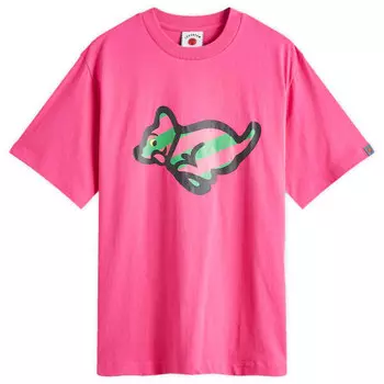 Футболка с изображением бегущего щенка Icecream, розовый